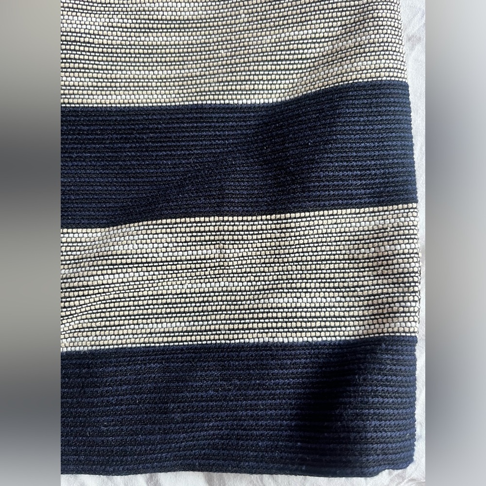 Ann Taylor LOFT Striped Navy Blue and Gray Women's Skirt Size 14 - Picture 11 of 12